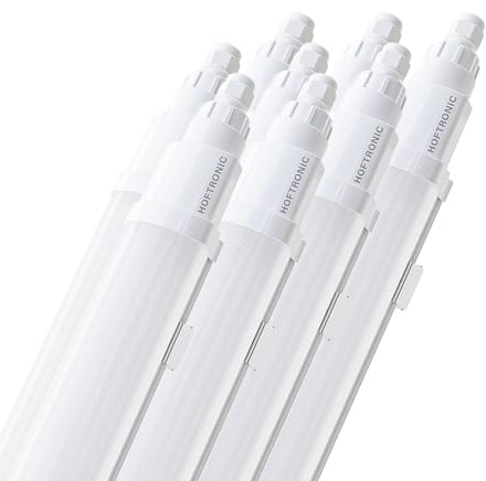 HOFTRONIC - Q-Series - 8er LED Feuchtraumleuchte 120cm - IP65-36W 4320 Lumen - 6500K Kaltweiß - IK08 - Verknüpfbar Schnellverbindung - Kellerleuchte, Feuchtraum Wannenleuchte