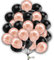 Black & Rose-Gold Balloons Pack - 12 Inch Balloons (30 Pack) for Balloon Garland & Arch Party Decorations