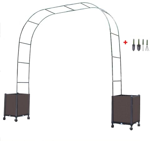 Arche de Jardin Robuste pour Conception Intégrée du Drainage et du Stockage de l’Eau À La Rouille, Épaissi et Épaissi, Livré avec Deux Pots de Fleur (Size : 230 * 195cm)