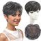 PORSMEER haarteile für dünnes haar topper, Kurze Pixie Cut Haarteile Synthetische Pixie Topper für Damen/Herren Clip In Wiglet mit Pony Haarvolumen hinzufügen,haarverlängerung(Schwarz Mix Silber)