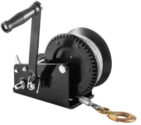 Manual Winches Hand Winch 3500LBS Heavy-duty Hand Crank W/ 33FT Steel Cable For Boat/SUV