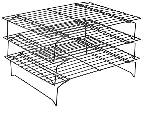 Rejilla de Enfriamiento, 3 Rejillas de Enfriamiento Altas Apilables Bandeja de Parrilla de Cocción Antiadherente de Acero Inoxidable para Pan de Pastel de Galletas