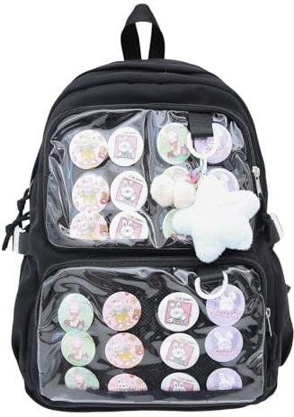 Kawaii-Rucksack Mit Pin-Display-Einsätzen für Pins - Süßer Tagesrucksack für Schule, Wandern - Itabag für Mädchen, Frauen und Männer