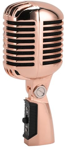 Gugxiom Microphone Vocal Dynamique Rétro Classique – Micro en Alliage de Zinc de Vintage – Adaptateur de Support Universel – Enregistrement en Studio pour Performances en