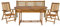 Dynamic24 Garten Sitzgruppe massiv Essgruppe Balkon Terrasse Holz Gartenstuhl Gartentisch