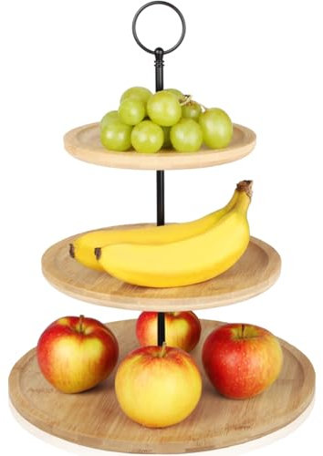 Etagere dreistöckig Obst Cupcakes Muffins Ständer 3 Ablageflächen Servierständer mit Metallgriff