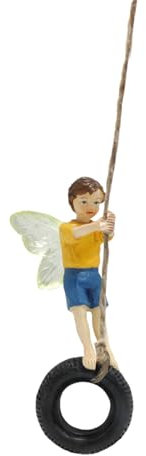 Wjsdsg Garten Fee Statue Miniatur Fee Figur Outdoor Gartendekoration Schaukel Fee Figur Statue