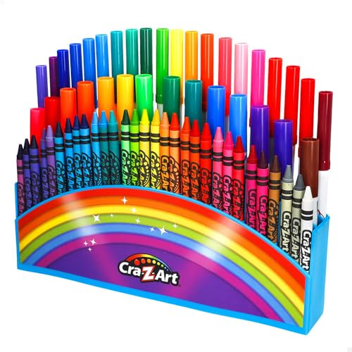 ColorBaby 47924 Cra-Z-Art Set colores para pintar, Mide 28x5x32 cm, Organizador pinturas, Material escolar, Ceras, Rotuladores, Lavables, No tóxico, Estuche grande, A paritr de 3 años