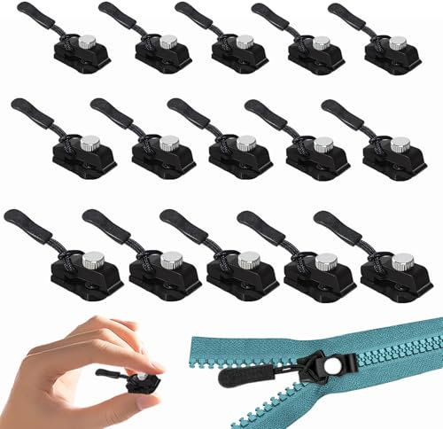 15 Stück Reisverschluss-reparaturset, Universell Reißverschluss Reparatur Set, Abnehmbares Ersatz Zipper für Reißverschluss, Reißverschlussschieber Ersatz für Universal Reißverschluss,Kleidung,Gepäck