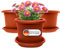 SUSTANIA Lot de 3 grands pots de fleurs d'extérieur en terre cuite - Diamètre : 30 cm - Avec soucoupe - Grand pot de fleurs extérieur - Résistant aux intempéries - Fabriqué en Allemagne