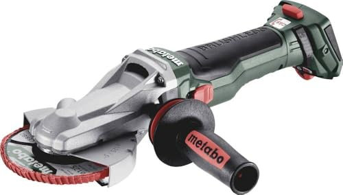 metabo Akku-Flachkopf-Winkelschleifer WVBF 18 LTX BL 15-125 Quick - 18 V, Scheiben-Ø 125 mm - Bürstenlos, extrem flach, Drehzahlregelung mit Stellrad, Schnellspannmutter - Inkl. Zubehör und metaBOX