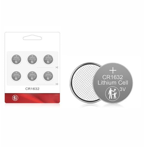 Pilas de litio de botón, batería de litio CR1632 de 3 V, 7 años de vida útil