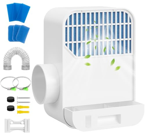 LuckIn Kit de nettoyage 3 en 1 pour sèche-linge électrique, filtre en polyester, tuyau d'aération de 3 m et système de tiroir à eau, kit de connecteur d'aération pour appartements, maisons et