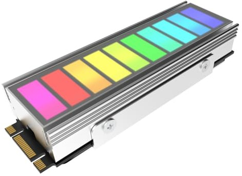 Louttary RGB M.2 2280 SSD Heizkörper M.2 NVME SSD 5 V 3 Pin ARGB Kühlkörper aus Messing