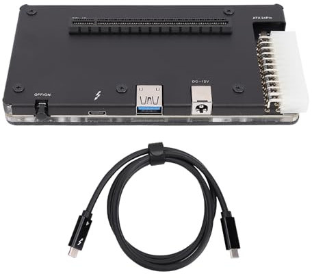 Tonysa ALLUMINO EGPU EGPU per Laptop Thunderbolt 4 e USB4 - Plug and Play Plug e Play di Scheda Grafica Esterna PCIE 16x, Desktop GPU/SSD/Scheda di Rete Espansione (650W PSU Ready)