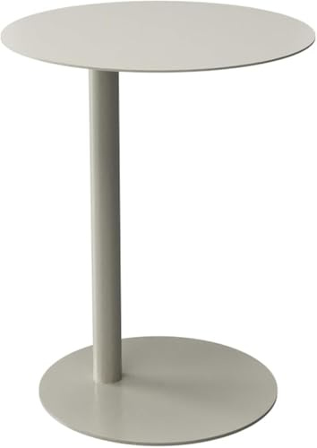 C-förmiger Beistelltisch, rund, Metall, bunt, Sofa, Couchtisch für Snacks, Getränke (Größe: 40 x 40 x 50 cm, Farbe: Creme-Curry)