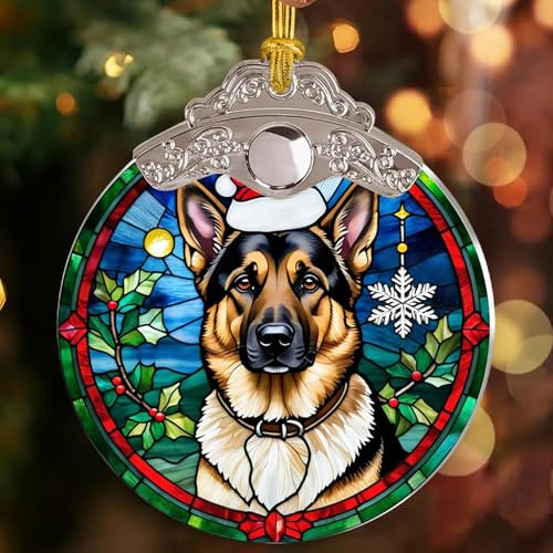 Schäferhund Deutsch Weihnachtsdeko Glas Weihnachtsbaumschmuck Mit Schnur Weihnachtsanhänger