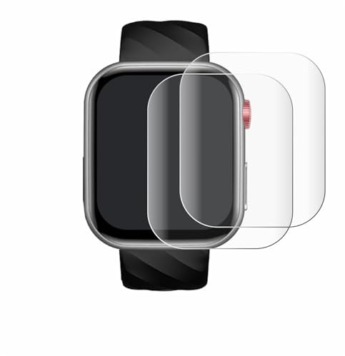 BROTECT Schutzfolie für Taopon Smartwatch 1.97 | 2 Stück Transparenter Displayschutz Made in Germany Klare Full-Screen Folie Full-Cover 3D Curved Montage Kit
