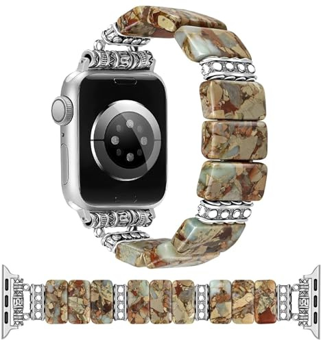 Wigento Keramik Armband für Apple Watch 49mm 46mm 45mm 44mm Imperial Stone Ersatz Braun