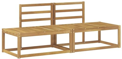 vidaXL Outdoor End Sofa 2 Stück Weiß 182,5 x 63 x 73 cm, Moderne, wetterfeste Gartenmöbel, vielseitige Entspannung, Akazienholz, gemütliches Draußenleben