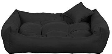Gutekissen® Stoff Hundebett Hundeliege Hundekissen Hundeliege Hundeliege Hundeliege - Langlebige Materialien und hohe Qualität NEO (2XL – 110x90, Schwarz)