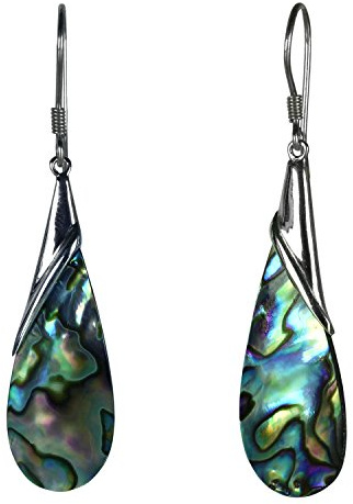 ISLAND PIERCINGS 925er Silber und Abalone Perlmutt Ohrringe 6cm Hänger Tropfen SER330