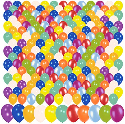 Playtastic Helium Luftballon: 200er-Megapack bunte Luftballons, bis 30 cm (Partyartikel, Ballon, aufblasbar)