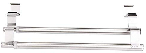 Porta asciugamani telescopico in acciaio inox regolabile a doppio strato per appendiabiti Organizer per accessori da bagno