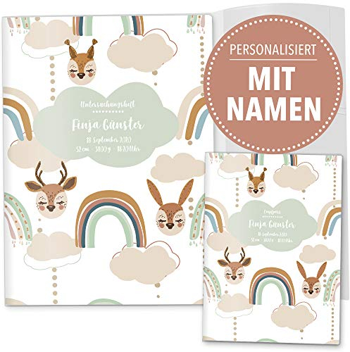 OLGS U-Heft und Impfpasshüllen 3-teiliges Set Awesome World | Untersuchungsheft & Impfpass Hüllen personalisierbar mit Namen - Uhefthülle, Impfpasshülle personalisiert, Sweet Rainbow
