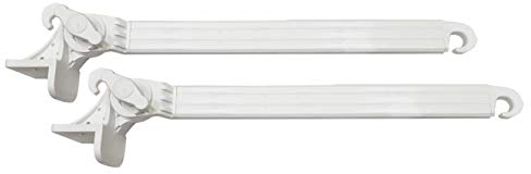 TENDAGGIMANIA Braccetti per Tende da Sole a Caduta Esterne in PVC - Colore Bianco - Misura 70 cm - 1 Coppia di Braccetti Tenda Regolabili Fino a 180° + 4 Viti autoforanti Incluse