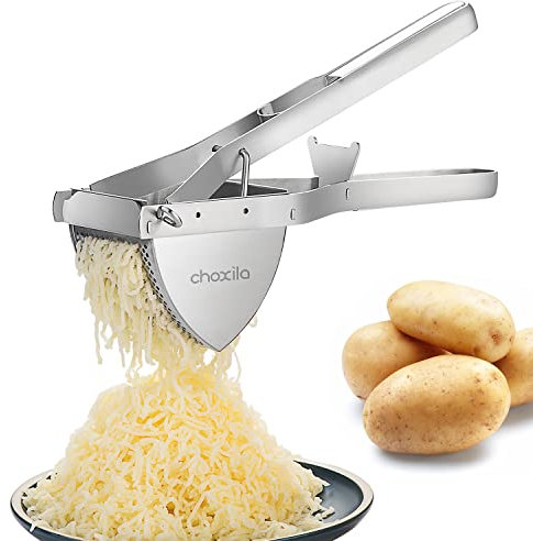 Potato Masher Choxila,[Good Grip] Potato Ricer Stainless Steel Professional Masher Kitchen Tool Fruit Press Baby Food Masher