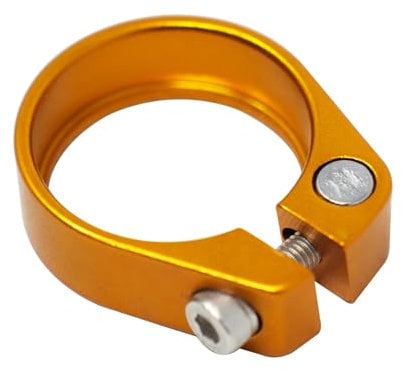 Laxzo ® Bike Seat Post Clamp Aluminum Alloy Quick Release Bicycle Seatpost in Gold Tube Clip 34.8mm for Mountain Bike Road Bike Fixie Gear Track Bike Folding Bike DH MTB BMX