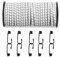 5mm x 20M, White&Black Elastic Safety Rope, Bungee Straps, Cargo nets for securing counterparts, DIY Projects