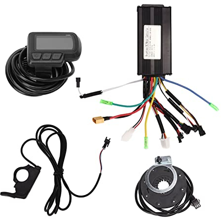 Alomejor E-Bike-Motor-Controller-Kit mit PAS-Daumengas-LCD-Messgerät, 24 V 36 V 48 V 3-Modus-Sinuswellen-9-Röhren-Controller für E-Bike