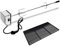 Sonnewelt 107cm Grillspieß Elektrischer mit 42 x 28 cm Grillrost, universal Edelstahl Drehspieß mit 2X Fleischnadeln, Motor, Grillspieß für BBQ Grill Gasgrill, Traglast 18KG, 220-240V, Silber