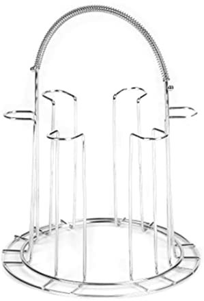 Cyrank Water Bottle Drying Rack, Cup Drying Rack Stand, Vertical Bottle Drying Rack, Metal 6 Cup Mug Holder Silicone Protective Hooks Bottle Drying Holder Tree for Glasses, Coffee Mug Holder