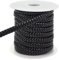 PH PandaHall 10m Cordon Tressé Plat, Cordon en Cuir Tressé Noir 9.5x3.5 mm pour Décoration de Vêtements, Fabrication de Bijoux, Projets de Bricolage Tressés, Cordon Tressé en Faux Cuir