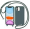 AOMYKE Funda para iPhone 11 con Cuerda, Silicona Líquida Carcasa con Cordón Correa Colgante Ajustable Collar Correa Teléfono Case Cover, Verde