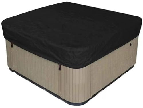 Paño Oxford Funda para Bañera de Hidromasaje Cubierta SPA,Impermeable Funda Bañera de Hidromasaje Exterior,Funda para Bañera de Hidromasaje de Jardín,Cubierta de Piscina(Size:200x150x20CM,Color:BLack)