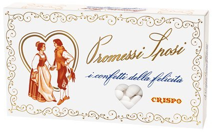 CONFETTI CRISPO PROMESSI SPOSI TOP DELLA GAMMA ALLA MANDORLA SENZA GLUTINE DA GRAMMI 1000 PER NOZZE MATRIMONIO ED EVENTI