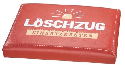 Seaside No.64 - maritimes Sitzpolster aus Kunststoff geeignet für Bier-/ Getränkekisten - mobiler Sitzplatz für Indoor und Outdoor mit lustigen Motiven, Schriftzügen (Löschzug Einsatzkasten)