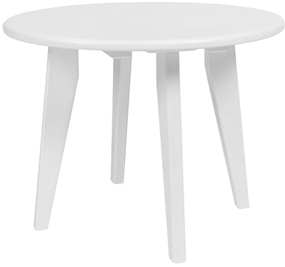 Krok Wood Runder Couchtisch Dresden aus Massivholz in Buche, Farbe Weiß (60 х 60 х 46 cm)