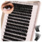 LASHVIEW W03 Lot de 168 extensions de cils, faux cils avec volume de boucles en D, faux cils avec peluche douce et moelleuse, pour le bricolage (mélange de 9 à 16 mm)