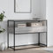 FENLAX Konsolentisch mit Schublade 100x40x75 cm Konsolentisch mit Ablagen Beistelltisch Flurtisch mit Schublade Sideboard Telefontisch Holz Couchtisch Holzwerkstoff&Metall Grau Sonoma