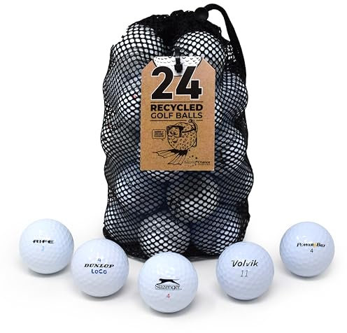 Second Chance Golf Lakeballs, 24 Gemischt Distance Golf Balls, Recycelte Grade A Weiße, Gebrauchte Golfbälle für Alle Golfer