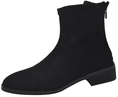 Generico Stivali Corti Donna Bassi, Tronchetti Donna Comoda Tacco Basso, Tronchetti Antivento Scarponcini Casual Stivali Texani Donna con Tacco Bassi Eleganti, Neri Stivali Donna