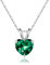 TINGN Kette Damen Herzkette 925 Sterling Silber Mai Geburtsstein Smaragd Halsketten Schmuck Herz Anhänger Geschenk Hochzeit Jubiläum Geburtstag Frau Freundin Mama