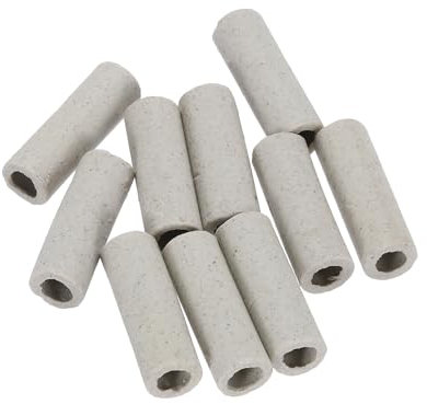 sourcing map 10pcs Ceramic Tube Insulated Electronic Wire Bundle Protection Heat Insulation Tube 6x9x30mm