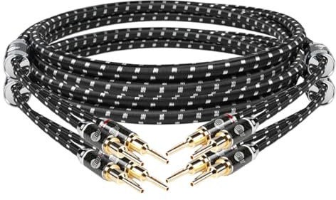 BOAACOUSTIC JIB Cavo per altoparlanti, Cavi Audio per Casse Altoparlante Cavo Diffusori High end OCC+S-OCC, con connettore a banana convertibile placcato oro (BEB-2026,3m)