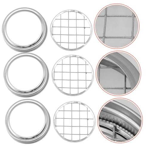 HOLIDYOYO 10 Sätze Einmachglasdeckel drahtgitter dekoration Blumengitter für Blumenarrangements Blumenarrangement Werkzeug Blumeneinsatz Einmachglas Zubehör Glaskeimdeckel Weißblech Silver